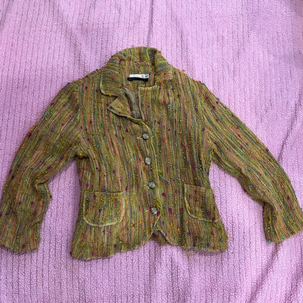 AVOCA Vintage Tweed Multi-Color Blazer Size EUR 36